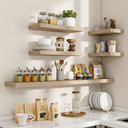 Acovy 40 Inch Floating Shelves, 3D Textured Wood Grain, Wooden Shelves - Image 6