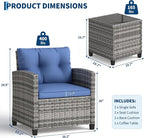 3-Piece Patio Furniture Set, Outdoor PE Rattan Chair - Image 2