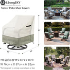 Patio Swivel Chair Cover 4 Pack, Waterproof Heavy Duty Outdoor Chair Covers - Image 3