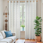 BGment Navy Blue Vintage Floral French Country Curtains 84 Inch Length - Image 2