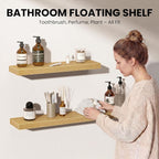 Fun Memories Floating Shelves for Wall, 48 Inch Long Set of 2 Rustic Wood Wall - Image 4