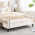 67" Storage Bench for Bedroom, Linen End of Bed by HOMYKA