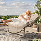 YITAHOME Rocking Papasan Chair, Wide Rocking Chair, Comfy Indoor and Outdoor - Image 4