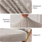 Genina Waterproof Chair Covers for Dining Room 6 Pack, Stretch Jacquard Dining - Image 3