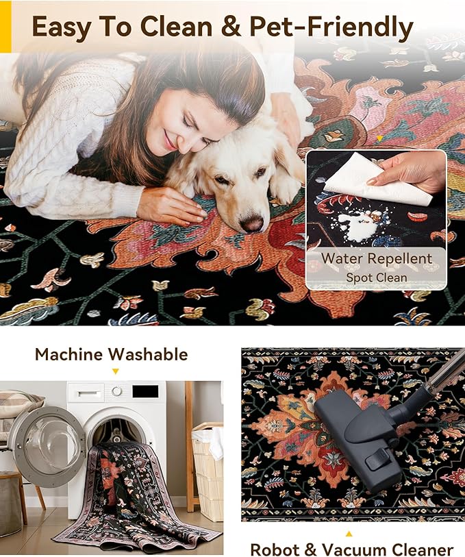 RELEANY Area Rugs 2'x8' Runner Rug Non Slip Washable - Image 5