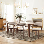 COLAMY Wooden Dining Chairs Set of 4, Modern Fabric Upholstered Kitchen Side - Image 8