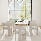 RIVOVA Modern Barrel Dining Chairs Set of 5, Velvet Upholstered Accent Side - Image 3