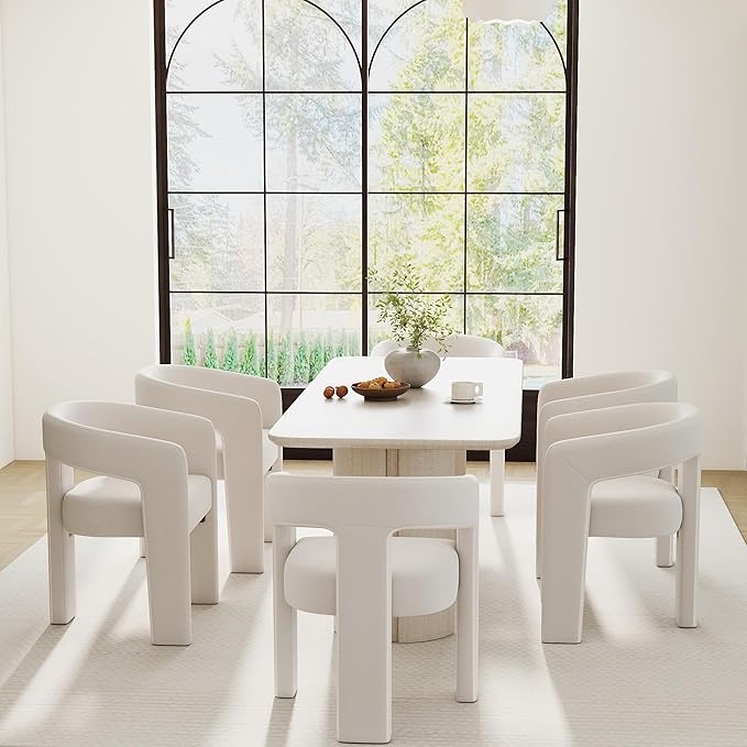 RIVOVA Modern Barrel Dining Chairs Set of 2, Velvet Upholstered Accent Side - Image 3