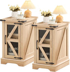 Joaxswe Narrow Night Stand Set 2, Farmhouse Side End Table by Joaxswe