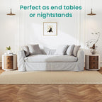 SUNBURY Round Night Stand Set of 2, Farmhouse Bedside Table, Farmhouse End Table - Image 5
