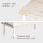 Narrow Side Table with Fabric Basket, Slim Nightstand with 3-Tier Storage Shelf - Image 7