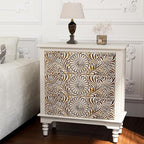 HOMPUS Nightstands Set of 2, Night Stand w Flower Pattern, Bedside Table Set of - Image 6