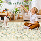 Area Rug Living Room Rugs: Floral 5x7 Washable Rug Vintage Soft Boho Non-Slip - Image 8