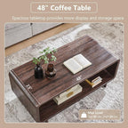 IFGET 48" Modern Coffee Table, 2-Tier Minimalist Center Table - Image 4