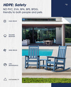 KINGYES Oversized Outdoor Rocking Chair Set of 2, All-Weather Patio Rocking - Image 9