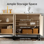 EYYTHUNG Fluted Storage Cabinet Sideboard Buffet Cabinet, Modern Accent Cabinets - Image 3