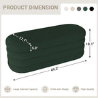Busaurus Storage Ottoman Bench 49.2 Inch Upholstered Fabric Storage Bench - Image 2
