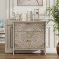 3 Drawer Nightstand, 30 in Tall Accent Storage Cabinet by YHAOWORKS