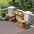 Tangkula 3-in-1 Convertible Bench Picnic Table, Space-Saving Patio Convert A - Image 2