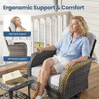 Weaxty Outdoor Swivel Rocker Patio Chairs, 3 Pieces Patio Furniture Set - Image 4