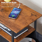 HOOBRO End Table with Charging Station, Nightstand with 2 Non-Woven Drawers - Image 5