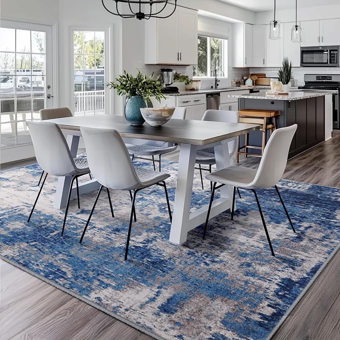 RELEANY Washable Area Rugs Square 8ft Non-Slip Modern Abstract Soft - Image 9