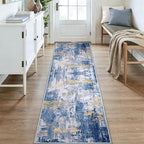 RELEANY Washable Area Rugs 3x9 Non-Slip Modern Abstract Soft - Image 2