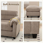 HAOMARKETS Corduroy Sofa Set, Upholstered Armchair, and 3-Seater Couch - Image 5