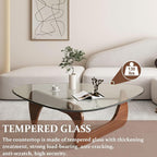 Glass Coffee Table, 44.9"×32.3"×15.8" Mid Century Modern Center Table - Image 3