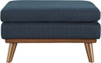 Modway Engage Mid-Century Modern Upholstered Fabric Ottoman in Azure - Image 5