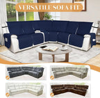 HDCAXKJ Reclining Sectional Couch Covers L Shape Recliner Sofa Middle Console - Image 5