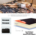 MAXYOYO Black Floral Japanese Futon Floor Mattress, Mattress Topper Portable - Image 5