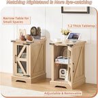 Joaxswe Narrow Night Stand Set 2, Farmhouse Side End Table - Image 8