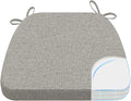AAAAAcessories D-Shaped Chair Cushions, Machine-Washable Cover, Khaki Gray by AAAAAcessories