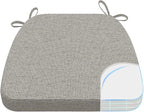 AAAAAcessories D-Shaped Chair Cushions, Machine-Washable Cover, Khaki Gray by AAAAAcessories