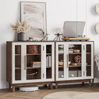 BELLEZE 31" Modern Display Curio Cabinet, 3-Tier White Storage Buffet - Image 6