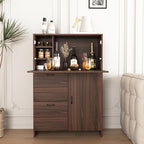 Foldable Desk Cabinet with Storage Drawers & Shelves - Image 4