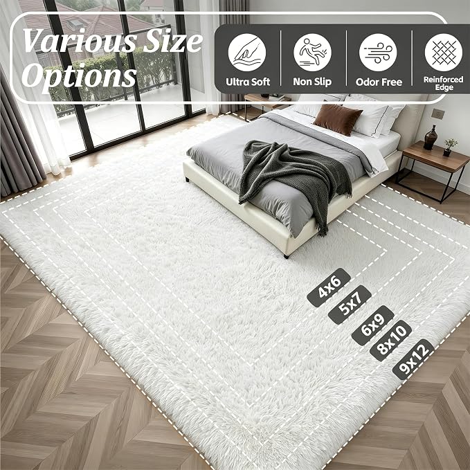 8x10 Area Rugs for Living Room Bedroom: Ultra Soft Fluffy Shag Rug Upgrade - Image 9