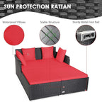 Tangkula Outdoor Rattan Daybed, Sunbed Wicker Furniture w/Spacious Seat - Image 7