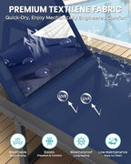 Aluminum Chaise Lounge Chair Outdoor, Foldable & Assembly Free Patio Pool - Image 5