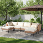 VINGLI 6-Piece Patio Furniture Set, All-Weather Wicker Outdoor Sectional Sofa - Image 2