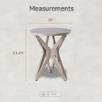 Pedestal Farmhouse End Table Set of 2, Distressed Top - Image 3