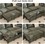 Ihanherry Modular Convertible Sectional Sofa Bed, Reversible Chaise & Storage - Image 7