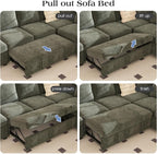 Ihanherry 106-inch Large L-Shaped Sectional Sofa Bed, 7-Seater Convertible Pull - Image 7