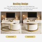 Modern Round Nesting Coffee Table Fluted - Image 7