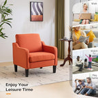 VINGLI Accent Chairs Set of 2 Living Room Chairs Burnt Orange Reading Chair - Image 7