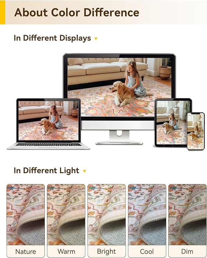 RELEANY Area Rugs 2'6"x12' Runner Rug Non Slip Washable - Image 6