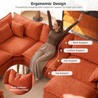 ELUCHANG 114" Oversized V-Shaped Cloud Couch Modular Sectional Sofa - Image 5