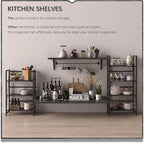 4NM No Assembly Folding Bookshelf Storage Shelves 3 Tiers Vintage Bookcase - Image 4