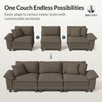HERA'S HOUSE 124" Modular Sectional Sofa, Oversized U Shaped Couches - Image 7